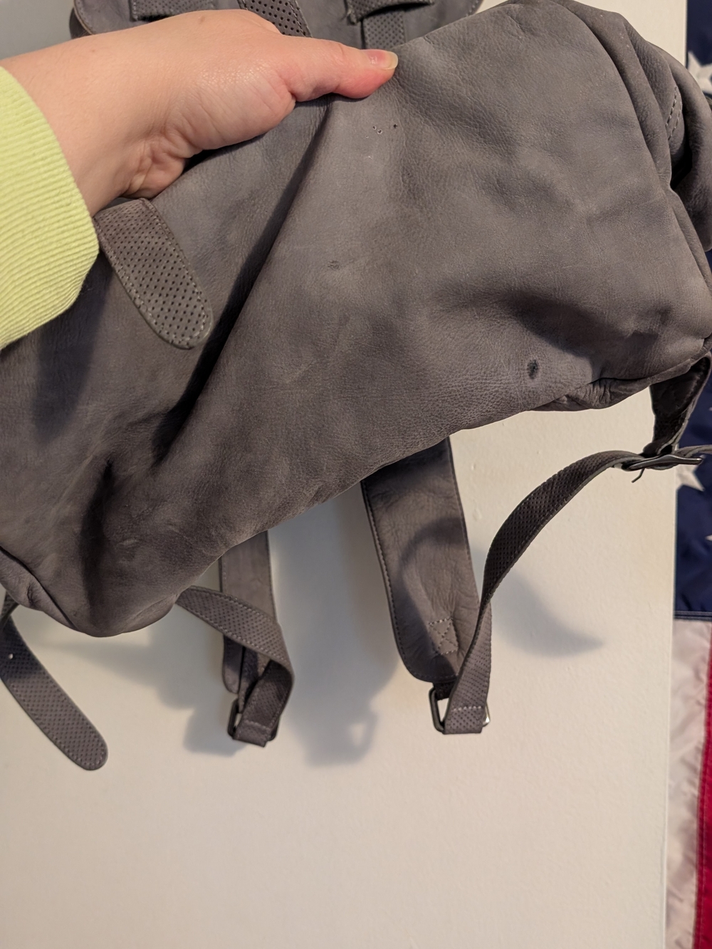 adidas Gray Suede-Style Drawstring Backpack with Buckle Straps - Picture 3 of 14